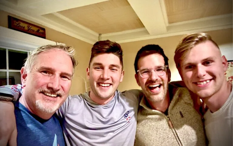 Kevin B. Leigh with his sons Alex, Noel and Kevin 2.0